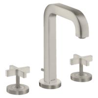 Смеситель Axor Citterio для раковины 170, на 3 отв., с донным клапаном, цвет: сталь