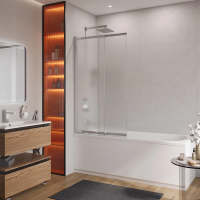 Шторка на ванну Cezares Slider 100 SLIDER-VF-11-100/150-P-Cr профиль Хром стекло рифленое