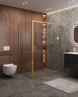 Душевой уголок Cezares Molveno MOLVENO-AH-11-160/90-C-BORO-IV 160x90 см, профиль золотой матовый, стекло прозрачное