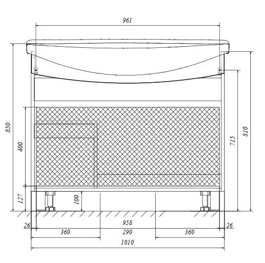 тумба под раковину 1marka lina new 105н 1в.я 3д белый глянец