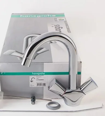 смеситель для раковины 150, с донным клапаном hansgrohe logis 71222000