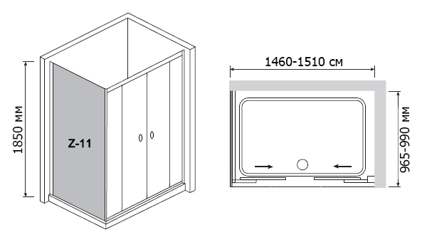 душевой уголок rgw classic cl-43 150x100 чистое стекло