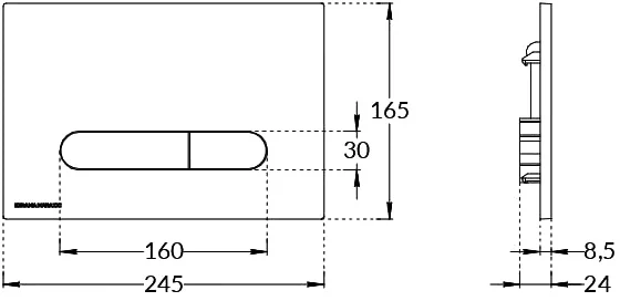 кнопка смыва для инсталляции kerama marazzi pro, fp.pro.wht для унитаза, пластик, цвет глянцевый белый