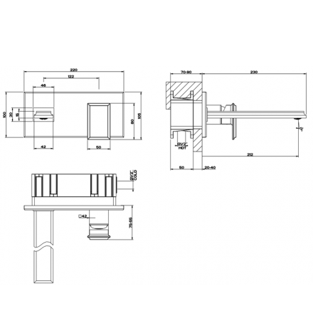 смеситель gessi eleganza 46088#031 для раковины
