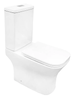 Унитаз компакт Azario Milagro AZ-8502 напольный, безободковый, слив "Торнадо", с бачком и сиденьем микролифт, 65х35х83 см, белый