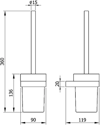 Ёршик для унитаза Nofer Corinto 16937.S нержавеющая сталь