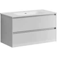 Тумба под раковину SANCOS Cento 890х450х500, c двумя ящиками, белая глянцевая арт. CN90W
