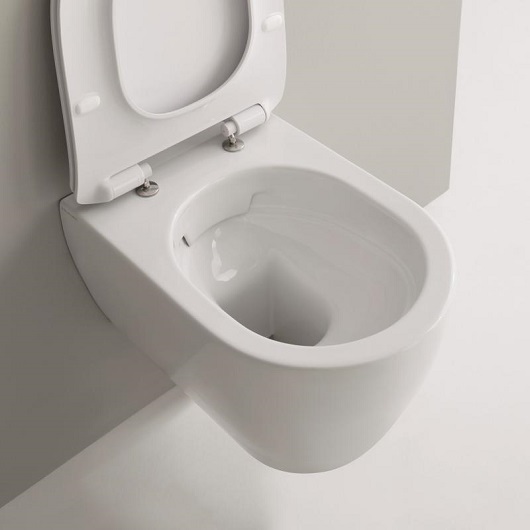 унитаз подвесной безободковый scarabeo moon clean flush 5520/cl 5535/b 10050/a , с сиденьем и набором быстрого монтажа, цвет белый