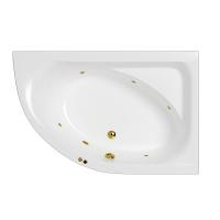 Акриловая ванна Whitecross Aquarella 170x110 R 0109.170110.100.SOFT.GL цвет Белый с гидромассажем форсунки Золото