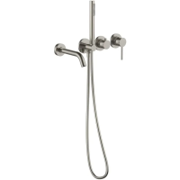 Смеситель для ванны Vincea Groove VBTW-4G1BN встраиваемый, с душевым гарнитуром, сатин