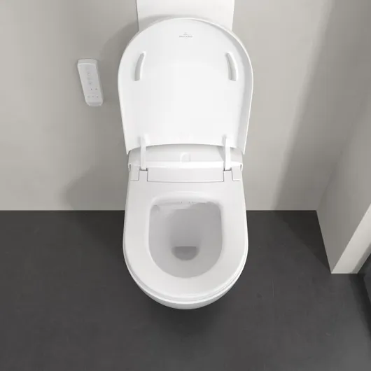 унитаз-биде подвесной villeroy&boch supreo v16en2r1, безободковый, ceramicplus, цвет альпийский белый
