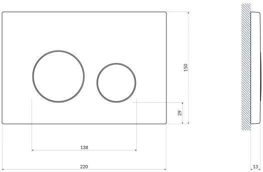 кнопка для инсталляции cersanit link 63524 золотая матовая