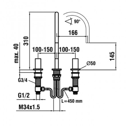 смеситель для раковины laufen kartell 3.1233.3.004.221.1