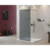 Душевая перегородка Cezares Liberta LIBERTA-L-2-100-120-GR-NERO 100 см, профиль черный матовый, стекло графитовое