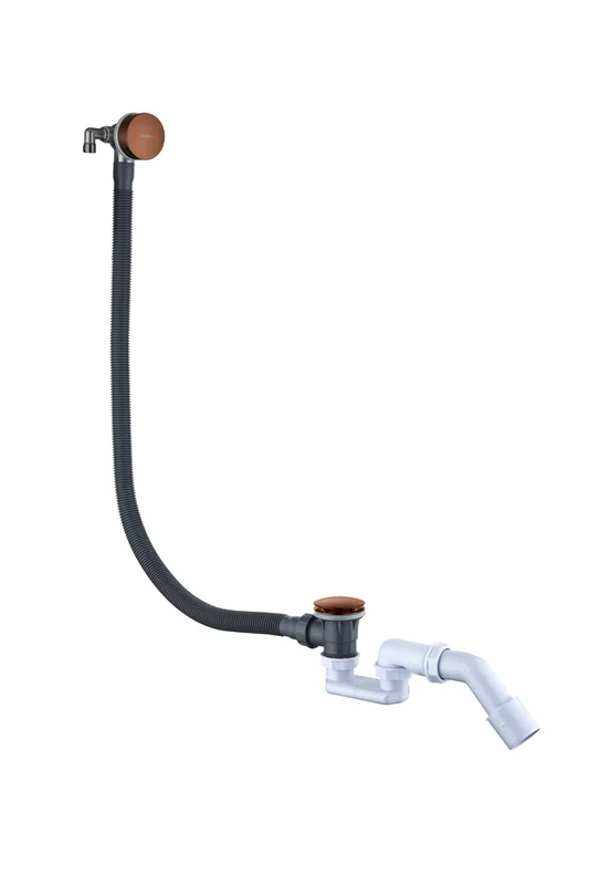 Слив-перелив для ванны Boheme 631-CB 50 мм, клик-клак, copper brushed, с сифоном