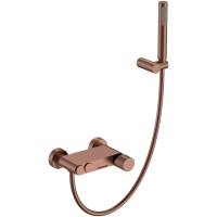 Смеситель для ванны Boheme Stick Spirale 123-BRB.4 с душевым гарнитуром, бронза матовая