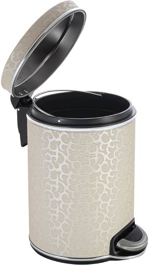 Ведро для мусора Geralis V-FLH-B бежевое цвет хром, 5 л