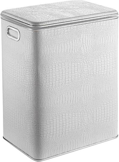 Корзина для белья Geralis KWH-S белая цвет хром, большая