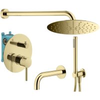 Душевой комплект Plumberia Selection IXO KITXO19OR60 250 мм, со смесителем, золотой