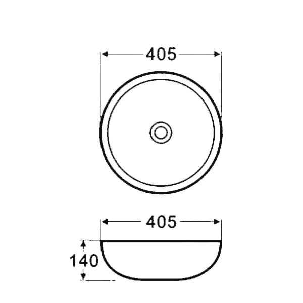 раковина накладная 40.5 см azario az-3216