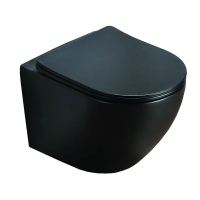 Унитаз Azario Grado AZ-0046-MB SP подвесной, безободковый, с сиденьем микролифт, 49x37x37 см, черный матовый