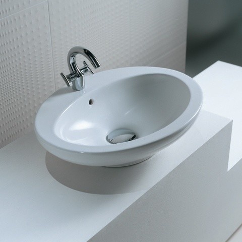 раковина hatria sculture 2 y0mv01 69x52.5 см, встраиваемая сверху, белая