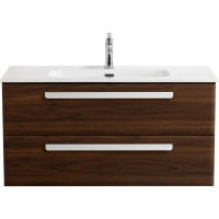 Тумба под раковину Cezares Eco-Cer-N 100 ECO-CER-N-1000-2C-SO-NCS-P подвесная Орех шоколад Софт без ручек