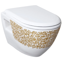 Унитаз подвесной Creavit Terra TP325-11CB00E-CA00 белый с декором без сиденья