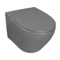 Унитаз Azario Keras AZ-99046G подвесной, безободковый, с сиденьем микролифт, 52x37x36 см, серый матовый