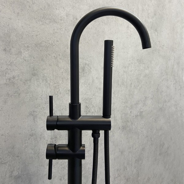 смеситель для ванны comforty fe018m-cmt 00004149951 черный, напольный