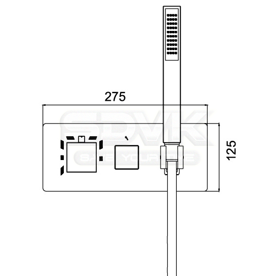 гигиенический душ со смесителем rgw shower panels sp-44-01 21140544-11 с термостатом хром