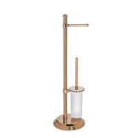 Стойка с аксессуарам Colombo Design Hermitage B3318.OA туалетный ерш, держатель т|б, 73 см, античная бронза|белая керамика