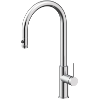 Смеситель для кухни Paulmark Galant Ga213077-BS с подключением к фильтру, выдвижным изливом, нержавеющая сталь