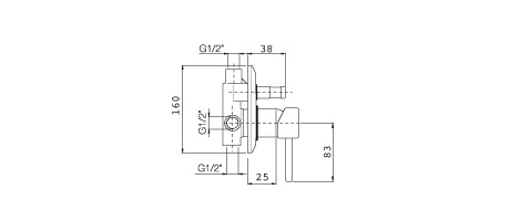 смеситель для душа nice stylo хром n-2900-7сr встраиваемый