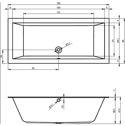 акриловая ванна riho lugo velvet 180x80 b133001105 (bt0210500000000) без гидромассажа