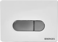 Клавиша для инсталляции Berges Novum D7 040037 для унитаза, АБС-пластик, белая глянцевая / хром