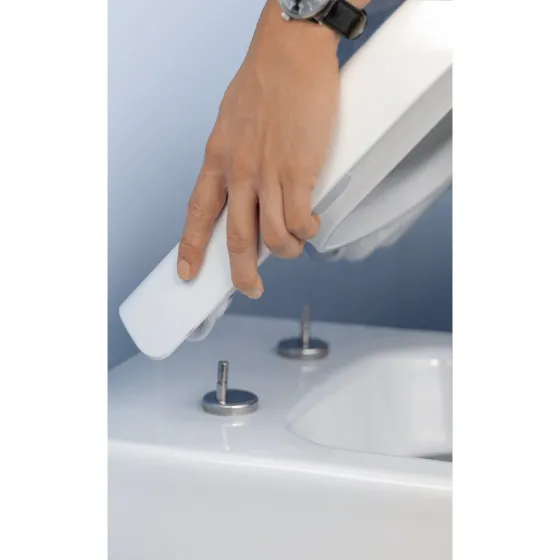 сиденье для унитаза villeroy & boch architectura 98m9c101 c микролифтом, белое, петли хром