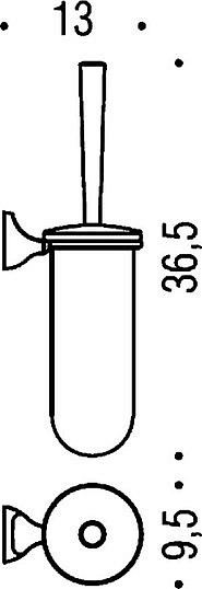 Ёршик для унитаза Colombo Design Melo В1207 настенный, хром|матовое стекло