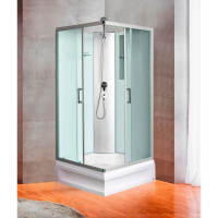 Душевая кабина River Quadro 90x90x26 МТ Б/К 10000001453 профиль Матовый хром задняя стенка Белая
