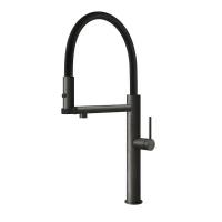 Смеситель для кухни Gessi 316 CESELLO 
 60214#707 цвет-black metal brushed PVD/шланг-черный
