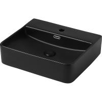 Раковина Abber Rechteck AC2203MB 50х42 см, накладная, черный матовый