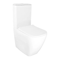 Унитаз компакт Azario Mirada S AZ-1288A напольный, безободковый, с бачком и сиденьем микролифт, 62х38.5х92 см, белый