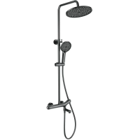 Душевая система Wonzon & Woghand WW-B3057-A-BGG 255 мм, с термостатом, темный графит матовый