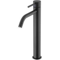 Смеситель Paffoni Light LIG085NO для раковины, с донным клапном, высокий, излив 16.2 см, черный матовый