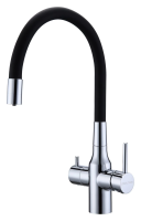Смеситель для кухни Paulmark Salix Sa213419-CR с подключением к фильтру, цвет хром черный