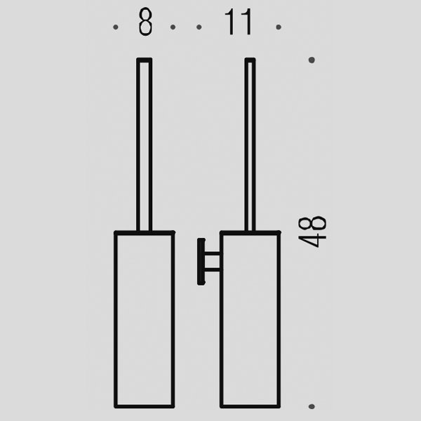 Ёршик для унитаза Colombo Look B1607.CR, подвесной, пластик, цвет: хром