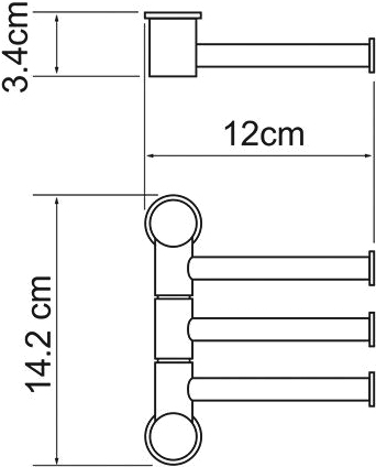 Полотенцедержатель WasserKRAFT K-1053BLACK поворотный, цвет черный
