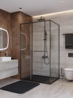 Душевой уголок Cezares Lux LUX-AH-FS-11-120/80-C-GM 120x80 см, профиль оружейная сталь матовый, стекло прозрачное