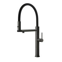 Смеситель для кухни Gessi 316 MECCANICA 
 60212#707 цвет-black metal brushed PVD/шланг-черный