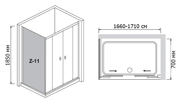 душевой уголок rgw classic cl-43 170x70 чистое стекло